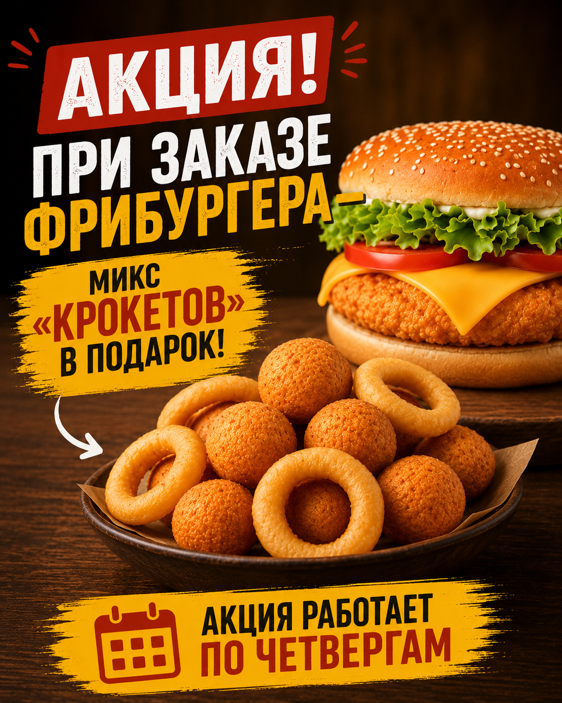 Фрибургер - микс Крокетов в подарок